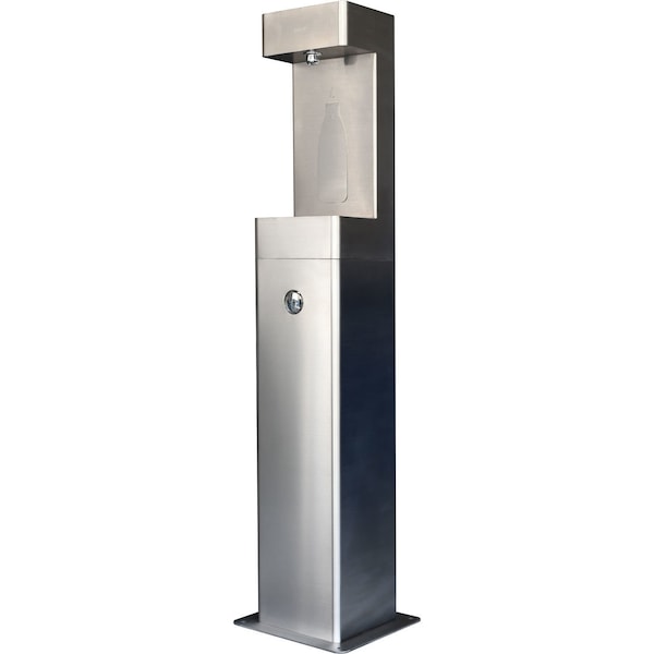 Global Industrial Outdoor Pedestal Bottle Filling Station, Stainless Steel 761222 - main